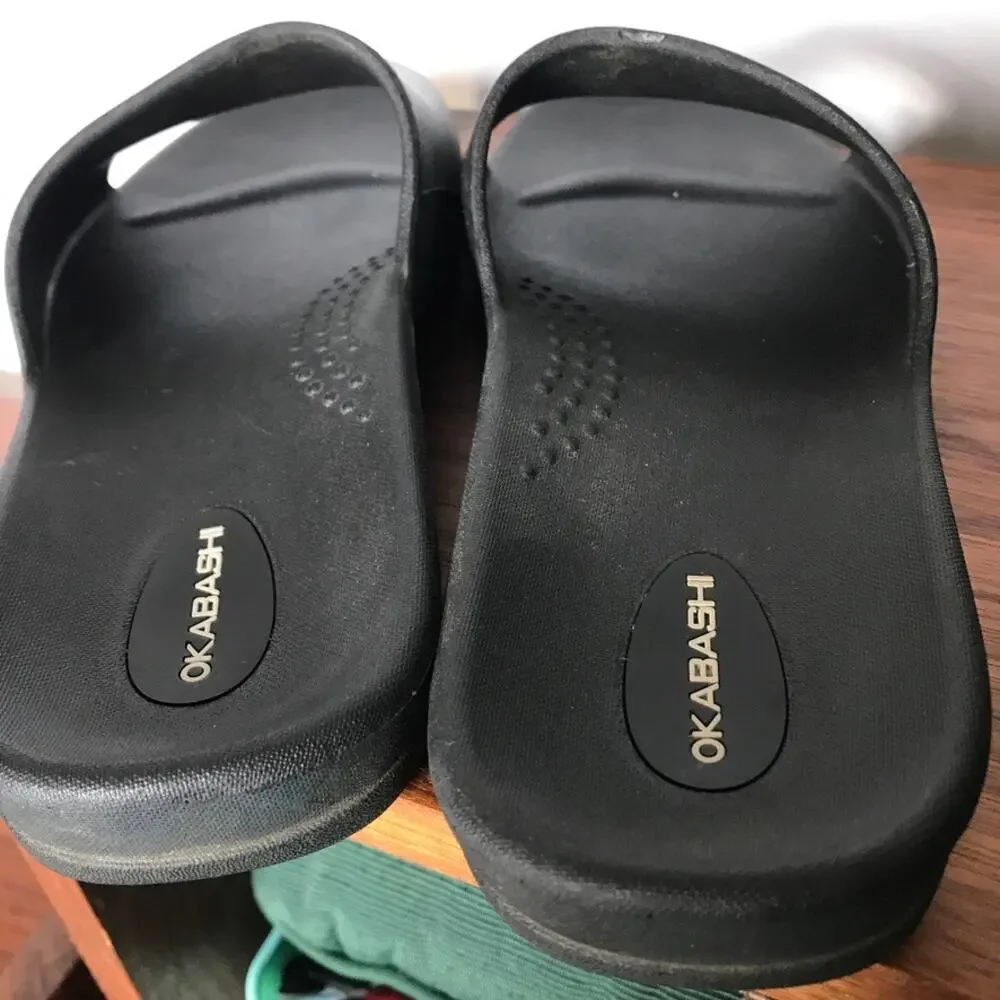 Okabashi Cruise Women's Slide Sandals in black, size 7